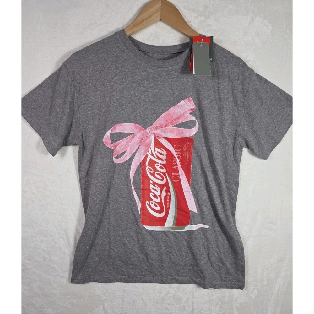 Coca-Cola Graphic T-Shirt Gray Large L Short Sleeve Tee NWT Soft Logo Casual